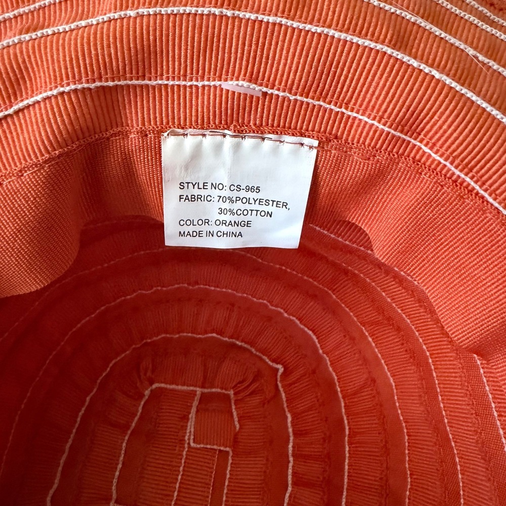 Kallina Sun Hat Orange UPF 50+ Wide Brim Adjustable Strap Womens Resort Beach OS - Picture 7 of 11